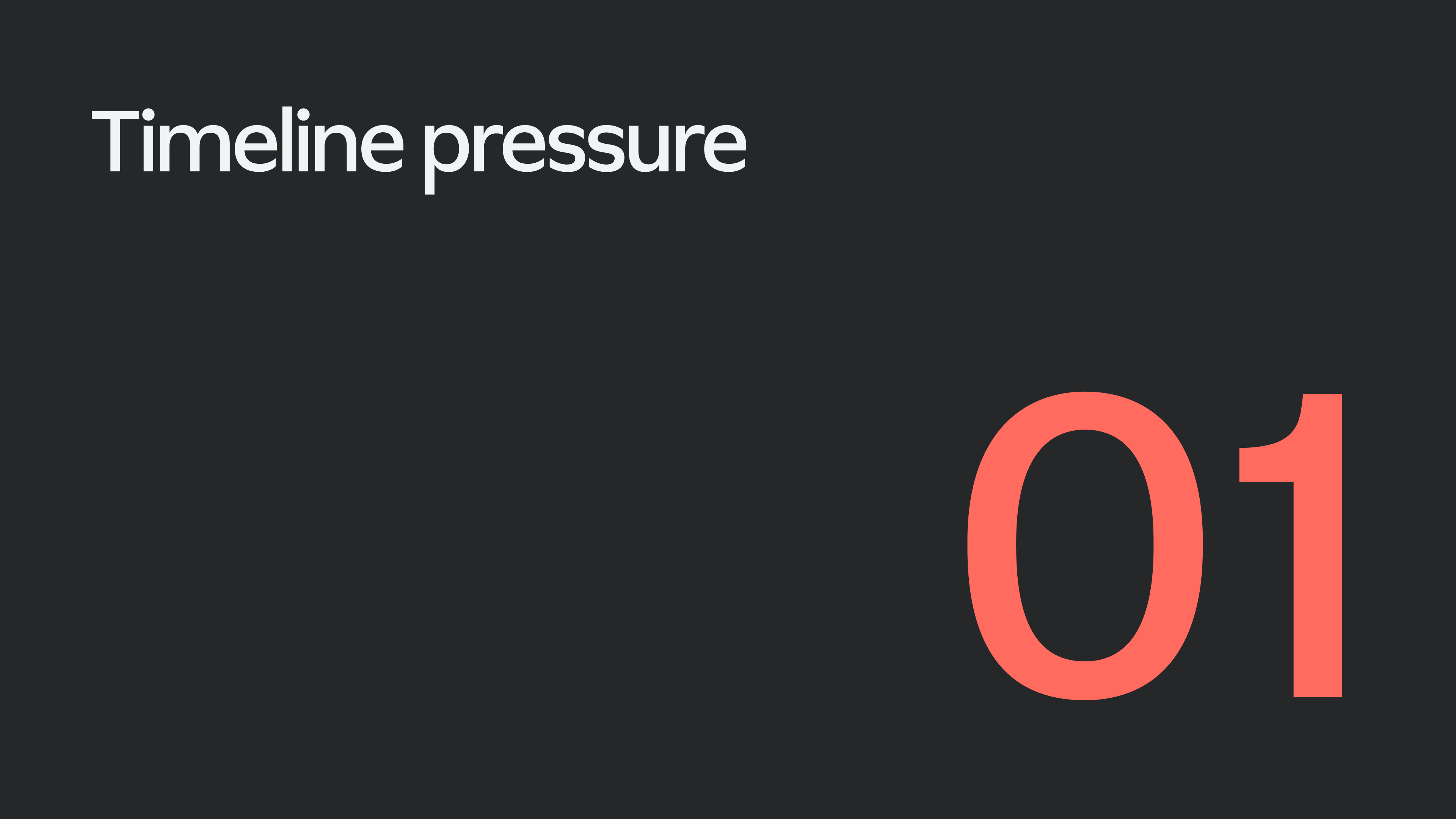 01 — Timeline pressure